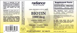 Label for Biotin 1000 mcg