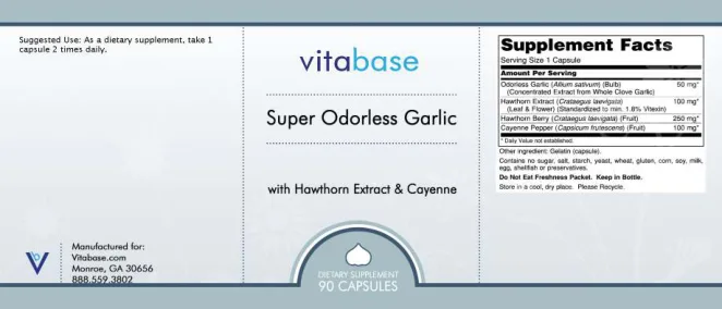 Label for Super Odorless Garlic