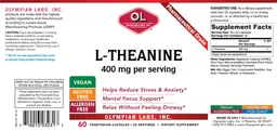 Label for L-Theanine 400 mg
