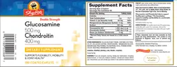 Label for Double Strength Glucosamine 500 mg Chondroitin 400 mg