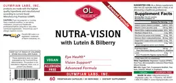 Label for Nutra-Vision with Lutein & Bilberry