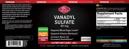 Label for Vanadyl Sulfate 20 mg