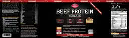 Label for Beef Protein Isolate Chocolate