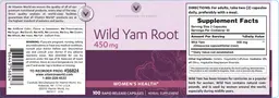 Label for Wild Yam Root 450 mg