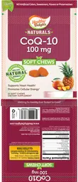 Label for CoQ-10 100 mg Soft Chews Pineapple-Mango flavor