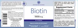 Label for Biotin 1000 mcg