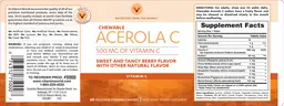 Label for Chewable Acerola C Sweet And Tangy Berry Flavor