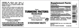 Label for Turmeric Factors