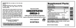 Label for Concentrated Omega-3 Natural Orange Flavor
