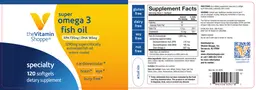 Label for Super Omega 3 Fish Oil