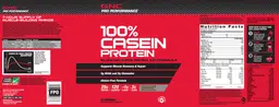 Label for 100% Casein Protein Chocolate Supreme