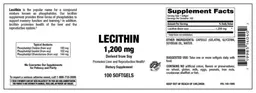 Label for Lecithin 1,200 mg