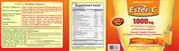 Label for Ester-C Effervescent 1000 mg Plus Electrolytes Natural Orange Flavor