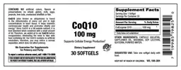 Label for CoQ10 100 mg