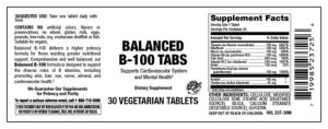 Balanced B-100 Tabs