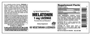 Natural Peppermint Flavor Melatonin 1 mg Lozenge