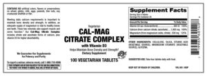 Cal-Mag Citrate Complex With Vitamin D3