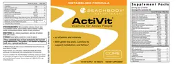 Label for ActiVit Metabolism Formula