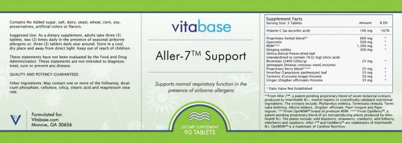 Label for Aller-7 Support