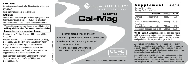 Label for Core Cal-Mag