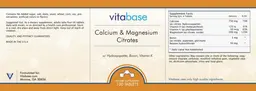 Label for Calcium & Magnesium Citrates W/ Hydroxyapatite, Boron, Vitamin K