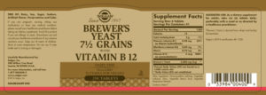 Brewer's Yeast 7 1/2 grains with Vitamin