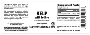 Label for Kelp With Iodine