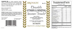 Label for Chewable Vitamin & Mineral Insurance Formula
