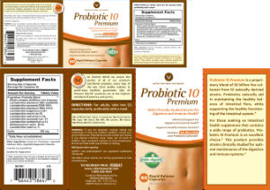 Label for Probiotic 10 Premium