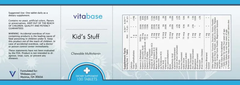 Label for Kid's Stuff