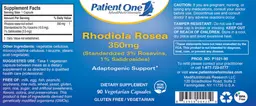 Label for Rhodiola Rosea 350 mg