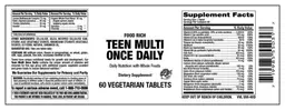 Label for Teen Multi Once Daily