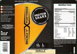 Label for Protein Shake Vanilla