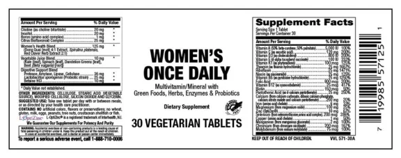 Label for Women's Once Daily