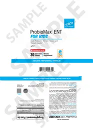 Label for ProbioMax ENT For Kids Strawberry Blast
