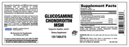 Label for Glucosamine Chondroitin MSM