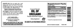 Label for Oil Of Oregano