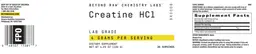 Label for Creatine HCl 4 grams