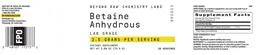 Label for Betaine Anhydrous 2.5 grams
