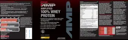 Label for Amplified 100% Whey Protein Vanilla