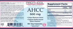 Label for AHCC 500 mg