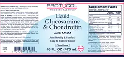 Label for Liquid Glucosamine & Chondroitin With MSM Citrus Flavor
