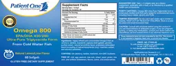 Label for Omega 800 Natural Lemon/Lime Flavor