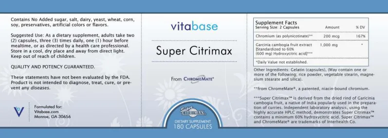 Label for Super Citrimax