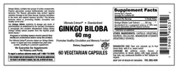 Label for Ginkgo Biloba 60 mg