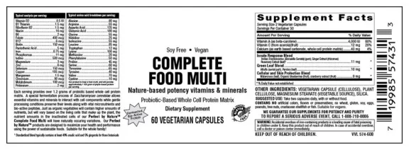 Label for Complete Food Multi