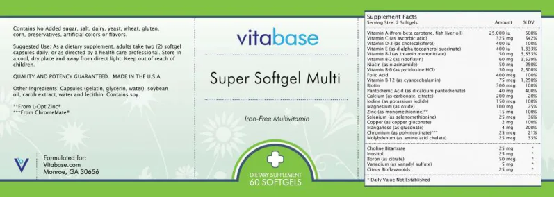 Label for Super Softgel Multi