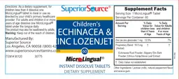 Label for Children's Echinacea & Zinc Lozenjet