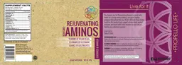 Label for Rejuvenating Non-GMO Aminos Cherries & Vanilla