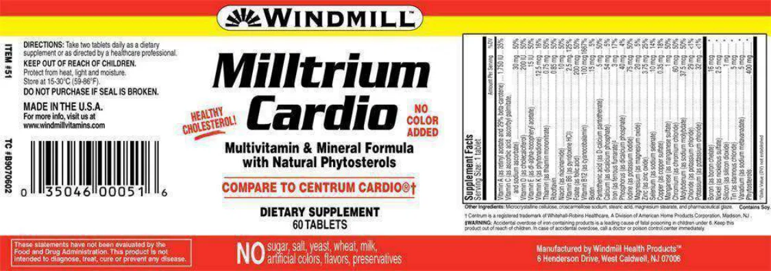 Label for Milltrium Cardio